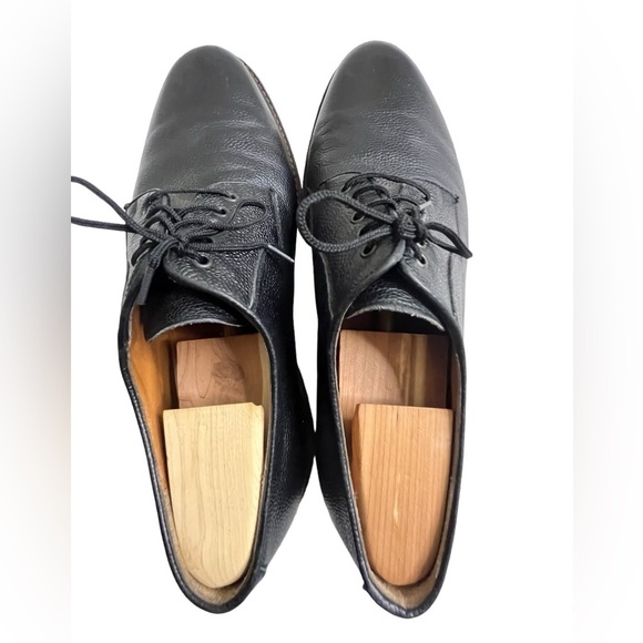 Salvatore Ferragamo Oxford Pebbled Black Leather Shoes Mens Size 11 main image 5